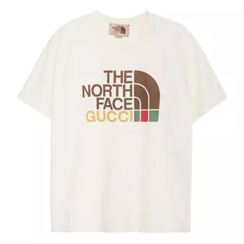 Футболка x the north face oversize t-shirt 'ivory' Gucci, бежевый