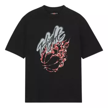 Футболка x travis scott flight graphic t-shirt 'black' Air Jordan, черный