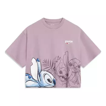 Футболка x укороченная футболка с рисунком Дисней Стич Li-Ning, лиловый