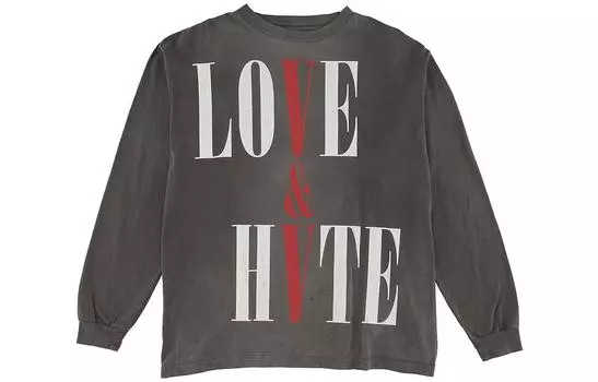 Футболка X Vlone Love & Hate с длинным рукавом SAINT Mxxxxxx, черный
