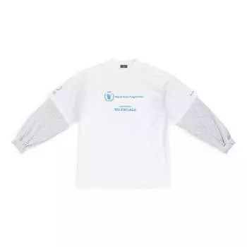 Футболка x wfp double sleeves t-shirt 'white' Balenciaga, белый
