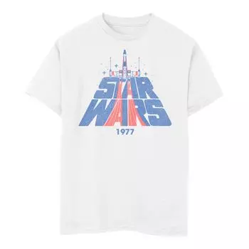 Футболка X-Wing Retro Stamp для мальчиков 8–20 лет с изображением Звездных войн 1977 года Licensed Character