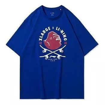 Футболка x xlarge crossover pattern short sleeve tee Li-Ning, синий