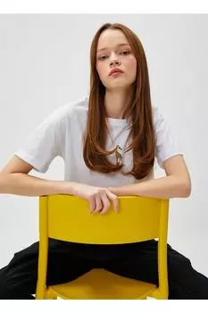 Футболка, Xs, Off White Koton, экрю