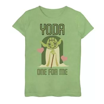 Футболка Yoda One For Me для девочек 7–16 лет со «Звездными войнами», «День святого Валентина» Star Wars