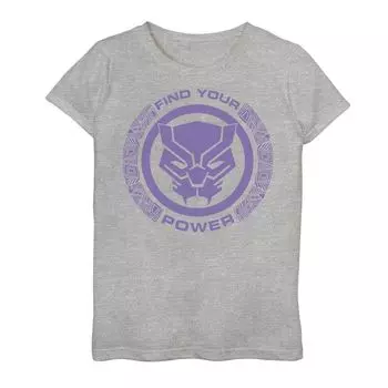 Футболка Your Power для девочек 7–16 лет Marvel Black Panther Finder Licensed Character