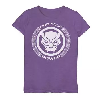 Футболка Your Power для девочек 7–16 лет Marvel Black Panther Finder Licensed Character