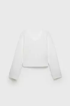 Футболка z3d с v-образным вырезом в рубчик ZARA, белый