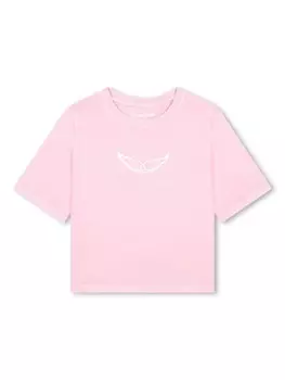 Футболка Zadig & Voltaire Kids с графическим принтом, розовый