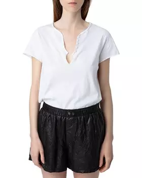 Футболка Zadig & Voltaire с бриллиантами Henley, белый