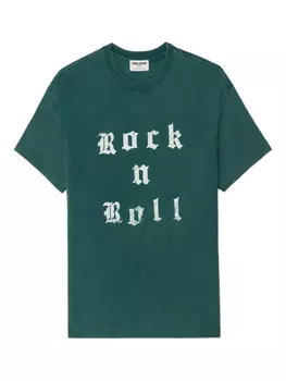 Футболка Zadig&Voltaire Teddy Rock N Roll с заклепками, зеленый