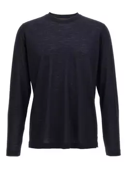 Футболка Zanone с круглым вырезом и длинными рукавами, синий