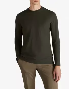 Футболка Zanone Slim с длинными рукавами из сертифицированного ледяного хлопка Slowear, цвет Verde Zanone