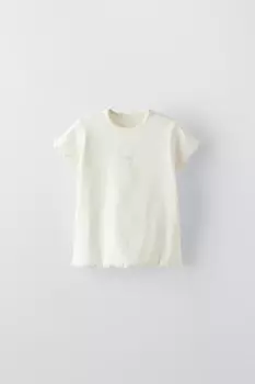 Футболка ZARA, экрю