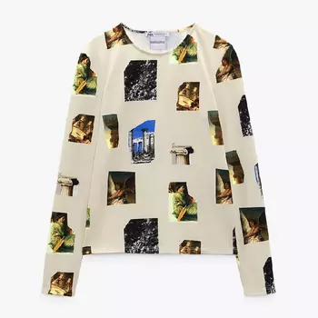 Футболка Zara Apotheosis Of Homer, кремовый