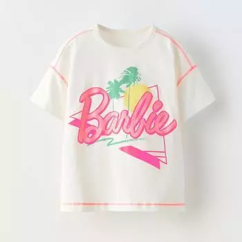 Футболка Zara Barbie Glitter, белый