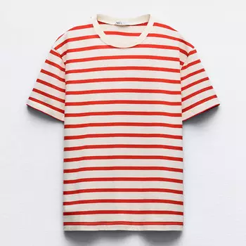 Футболка Zara Basic Cotton, красный