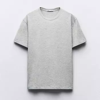 Футболка Zara Basic Cotton, серый