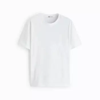 Футболка Zara Basic Medium Weight, белый