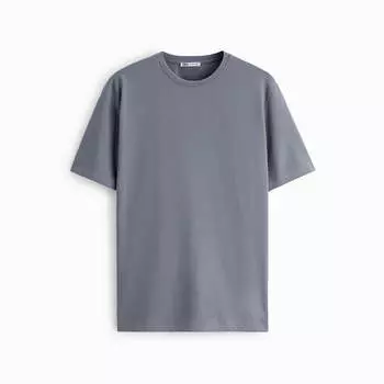 Футболка Zara Basic Slim Fit, голубой