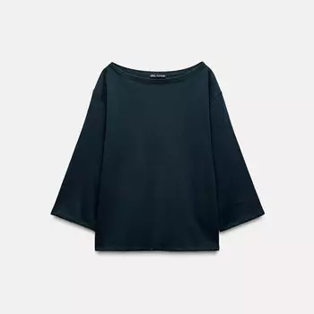 Футболка Zara Boatneck, темно-синий