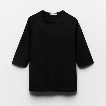 Футболка Zara Cotton And Linen, черный