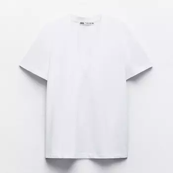 Футболка Zara Cotton With Enzyme Finish, белый