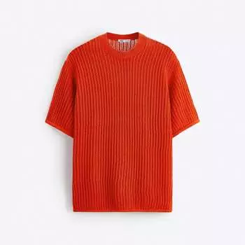 Футболка Zara Crochet Knit, оранжевый