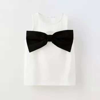 Футболка Zara Cut Out With Bow, белый