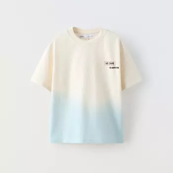 Футболка Zara Dip Dye, светло-бежевый