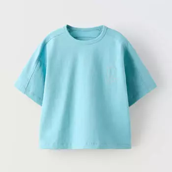 Футболка Zara Embroidered, голубой