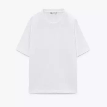 Футболка Zara Faded Cotton, белый