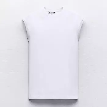 Футболка Zara Faded Cotton, белый