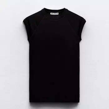 Футболка Zara Faded Cotton, черный