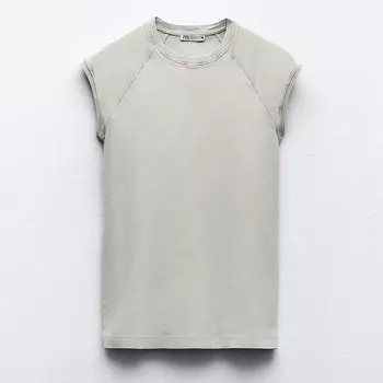 Футболка Zara Faded Cotton, светло-серый