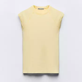 Футболка Zara Faded Cotton, желтый