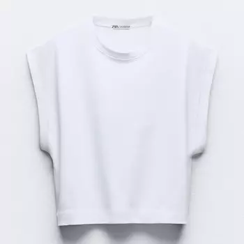 Футболка Zara Faded-Effect Heavy Cotton, белый