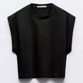 Футболка Zara Faded-Effect Heavy Cotton, черный