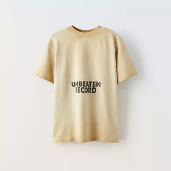 Футболка Zara Faded-effect, песочный