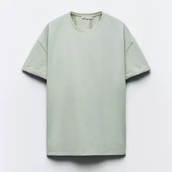 Футболка Zara Heavy Cotton, светлый хаки