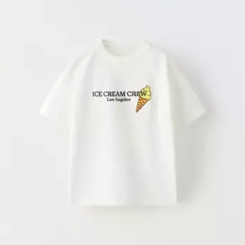 Футболка Zara Ice Cream, белый