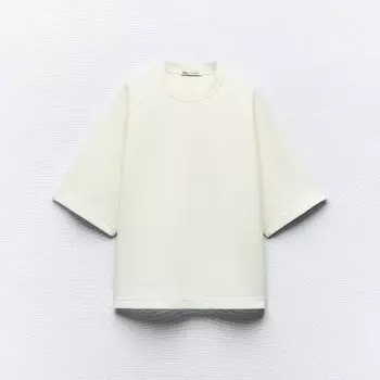 Футболка Zara Interlock Oversize, белый