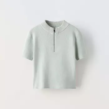 Футболка Zara Knit, серо-синий
