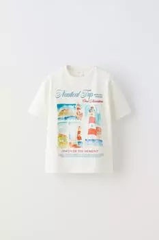 Футболка Zara Lighthouse Nautical, белый