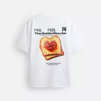 Футболка Zara Limited Edition Toast Print, белый