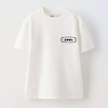 Футболка Zara Logo Print, белый