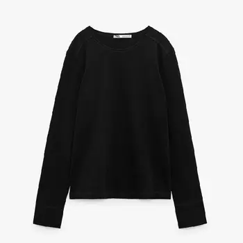 Футболка Zara Long Sleeve, черный