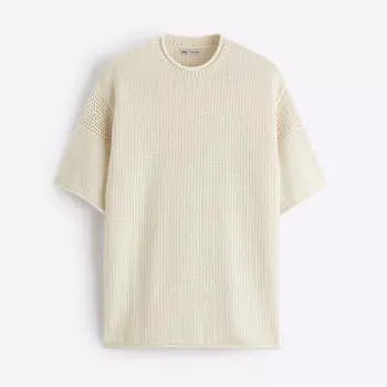 Футболка Zara Matching Knit, экрю