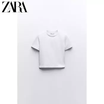 Футболка Zara на резинке, белый