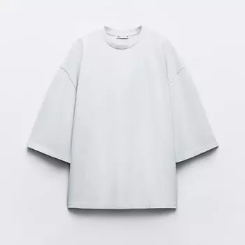 Футболка Zara Oversize Cotton, серый